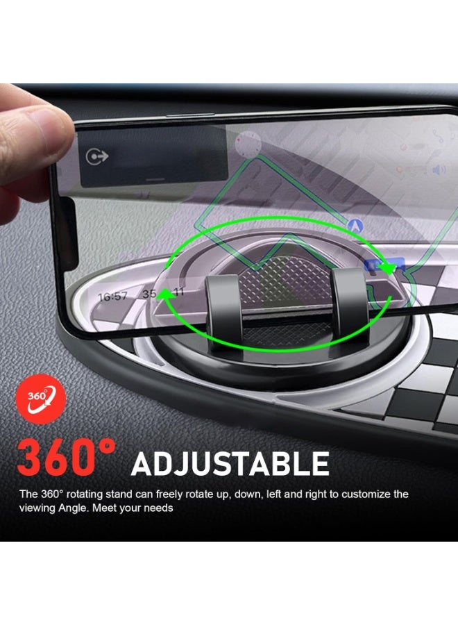 Bukela Car Dashboard Mat, 11.8" x 5.4" Anti-Slip Pad with Parking Number Sign and Rotatable Phone Holder, Large Storage Tray for Phone Card Key, Universal Multifunction Organizer for Car (Black) - Image 5